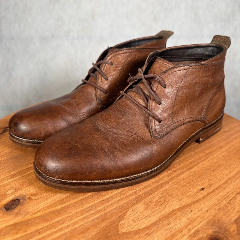 Cole Haan Chukka Boots Mens 10 M Brown Leather C11847 Good Lace Up Ankle Boot